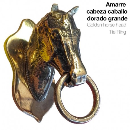 Amarre cabeza caballo dorando grande