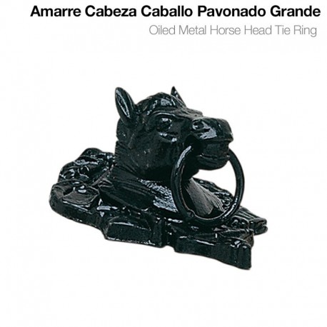 Amarre cabeza caballo pavonado grande