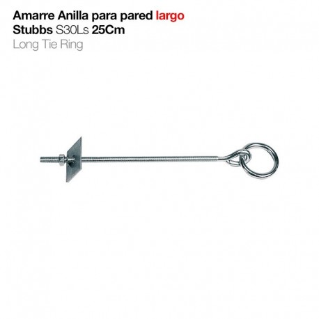 Amarre anilla para pared largo 25 cm.