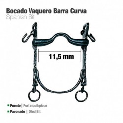 Bocado vaquero barra curva puente pavonado
