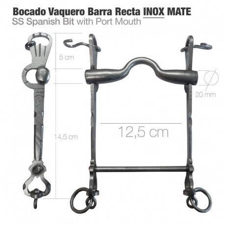 Bocado vaquero barra recta cromado