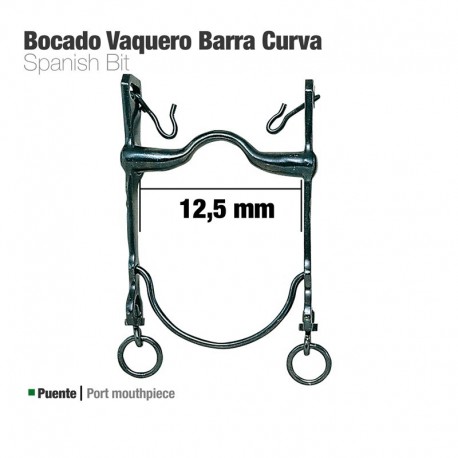 Bocado vaquero barra curva pavonado