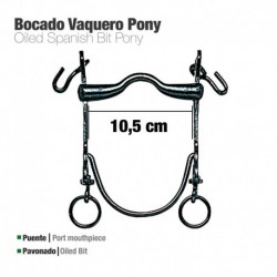 Bocado vaquero barra curva pony pavonado