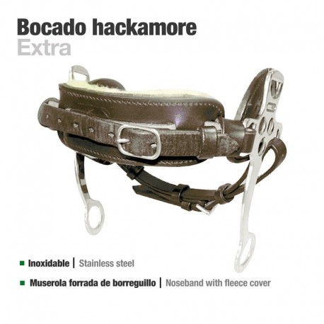 Bocado Hackemore extra cuero inox