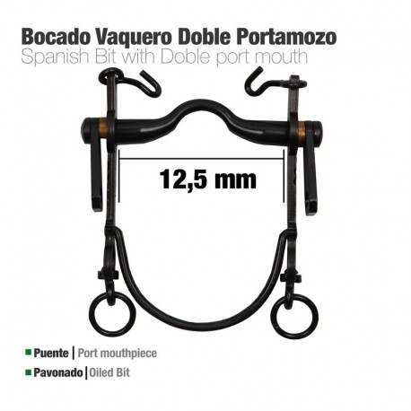 Bocado vaquero doble portamozo pavonado