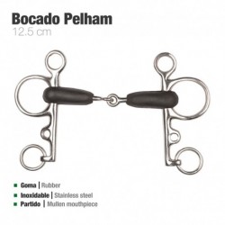 Bocado Pelham partido goma económico inox