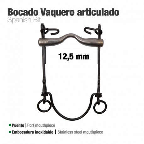 Bocado vaquero articulado pavonado