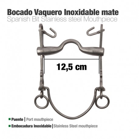 Bocado vaquero embocadura inox mate