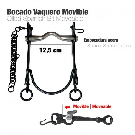 Bocado vaquero movible Ecnómico Pavonado
