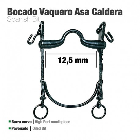 Bocado vaquero barra curva asa caldera