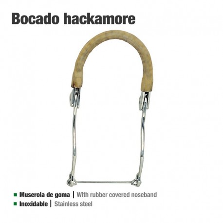 Bocado Hackamore inox goma