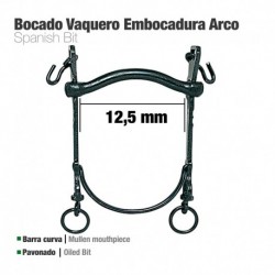Bocado vaquero barra curva embocadura arco