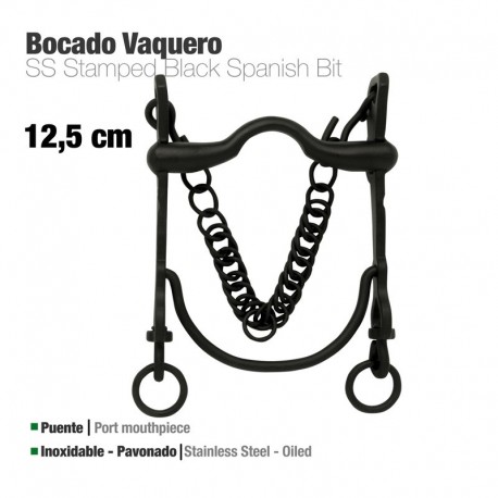 Bocado vaquero pavonado inox