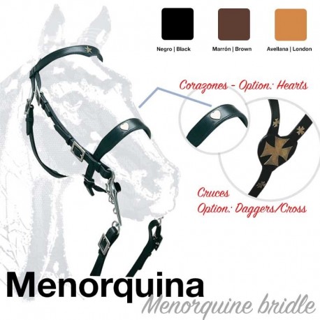 Cabezada montar Menorquina corazones