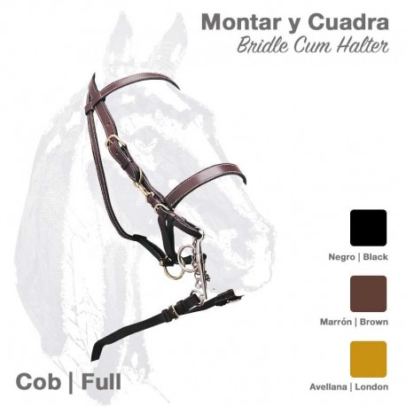 Cabezada cuadra montar cuero