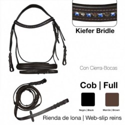 Cabezada montar cuero rienda lona Slip