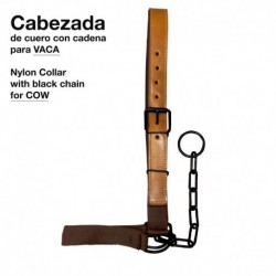 Cabezada para vaca con cadena