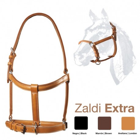 Cabezada cuadra cuero Zaldi Extra