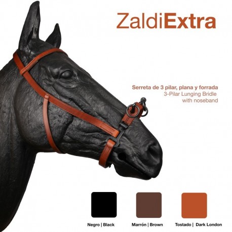 Cabezada serreta plana 3-pilares Zaldi Extra