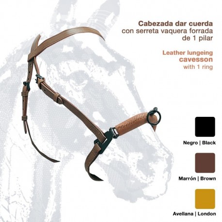 Cabezada serreta vaquera forrada 1-pilar