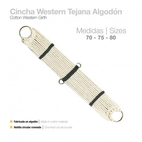 Cincha Western Tejana algodón