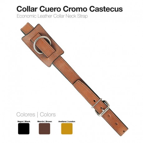 Collar cuero cromo Castecus