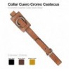 Collar cuero cromo Castecus