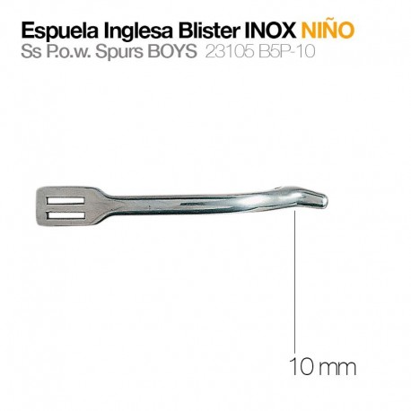 Espuela inglesa blister inox niño gallo 10 mm