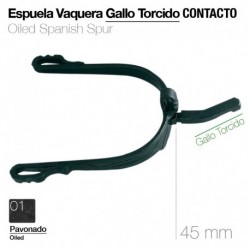 Espuela vaquera gallo torcido contacto pavonado