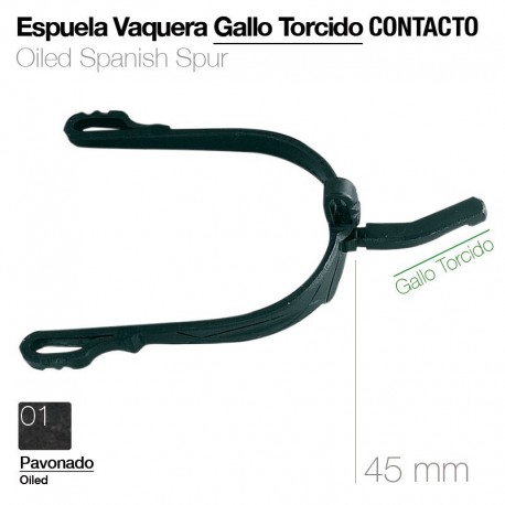 Espuela vaquera gallo torcido contacto pavonado