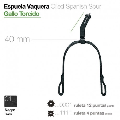 Espuela vaquera gallo torcido