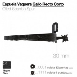Espuela vaquera gallo recto corto