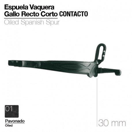 Espuela vaquera gallo recto corto contacto