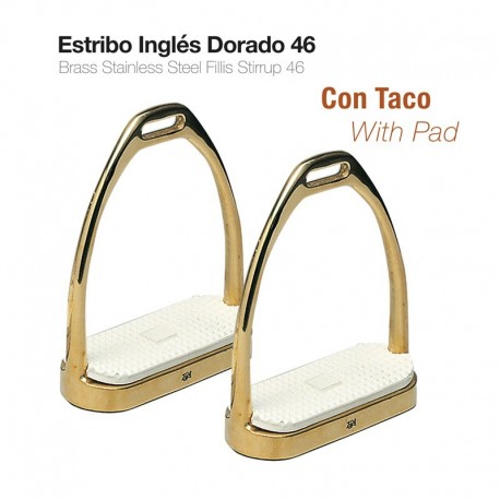 Estribo inglés inoxidable dorado