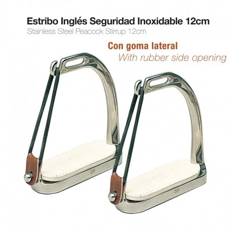 Estribo inglés seguridad inox con goma