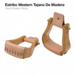 Estribo western tejano de madera