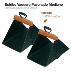 Estribo vaquero pavonado forrado