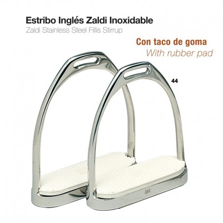 Estribo inglés Zaldi inoxidable con taco