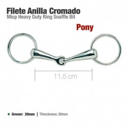 Filete anilla cromado Pony o caballo miniatura