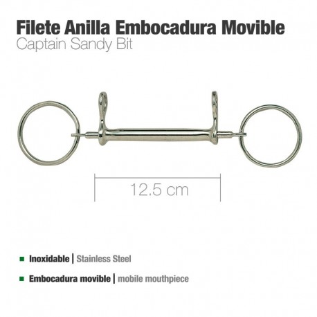 Filete anilla inox embocadura movible