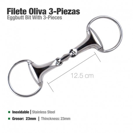 Filete oliva 3 piezas inox