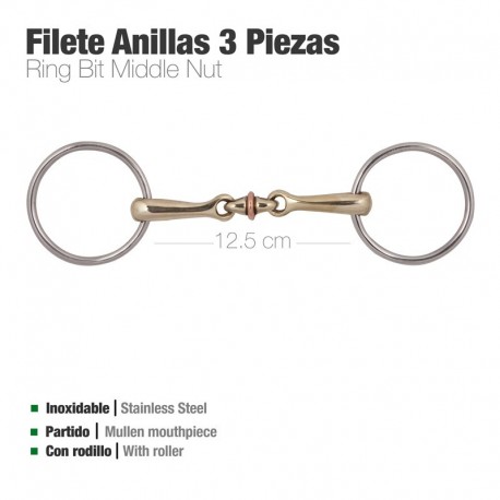Filete anilla 3 piezas con rodillo