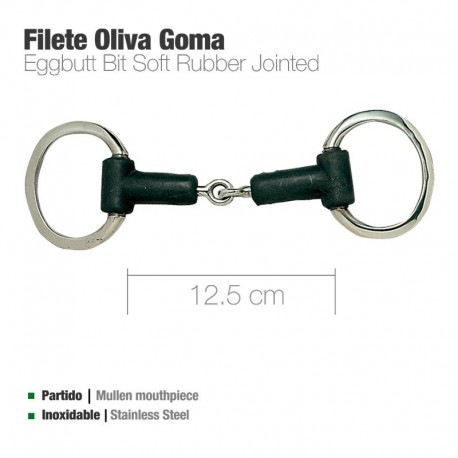 Filete oliva inox goma partido