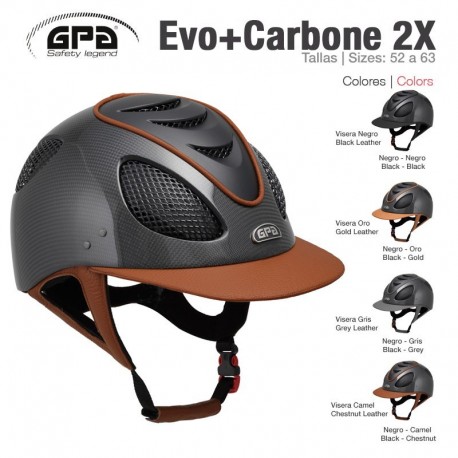 Casco equitación GPA Evo + Carbone 2X Tallas: 52 a 63