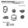 Juego hebillas y adornos cromados para cabezada portuguesa