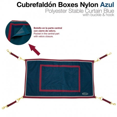 Cubrefaldón boxes de caballos nylon azul