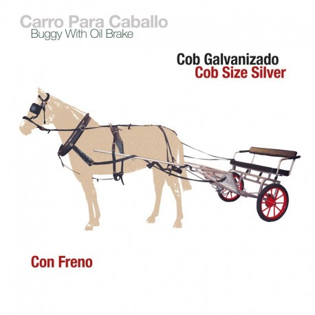 Carro galvanizado para caballo Cob con freno
