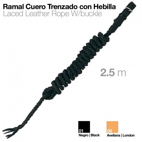 Ramal cuero trenzado con hebilla