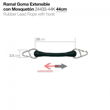 Ramal goma extensible con mosquetón