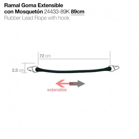 Ramal goma extensible con mosquetón